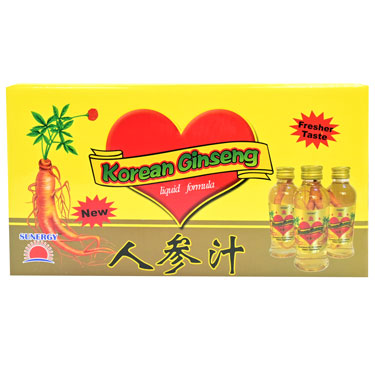 Korean Ginseng Drink With Root Extract 4.2oz 10ct Box