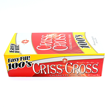 Criss Cross Cigarette Tubes Red 100s 200ct