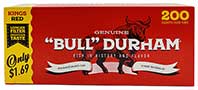 Bull Durham PP Cigarette Tubes Regular King Size 200ct