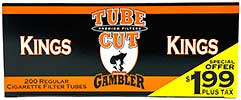 Gambler Tube Cut Cigarette Tubes Full Flavor King Size PP $1.99 200ct