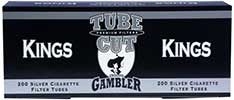 Gambler Tube Cut Cigarette Tubes Silver 200ct