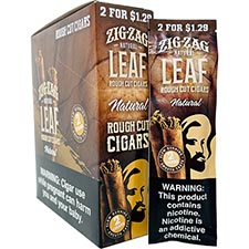 Zig Zag Leaf Rough Cut Cigars Natural 15 Packs of 2