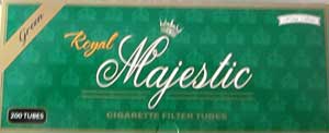 Royal Majestic Green Cigarette Tubes King Size 200ct Box